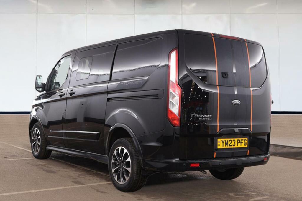 Ford Transit Custom 2.0 320 Ecoblue Sport Crew Van Double Cab Dies YM23PFG Black #3