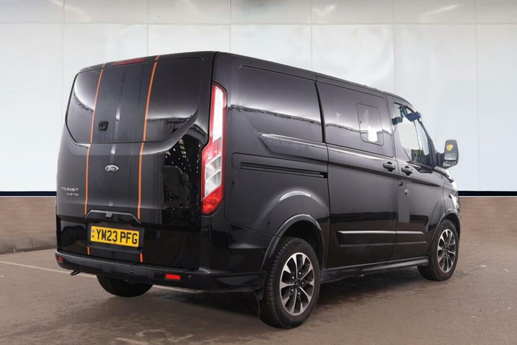 Ford Transit Custom 2.0 320 Ecoblue Sport Crew Van Double Cab Dies YM23PFG Black #4