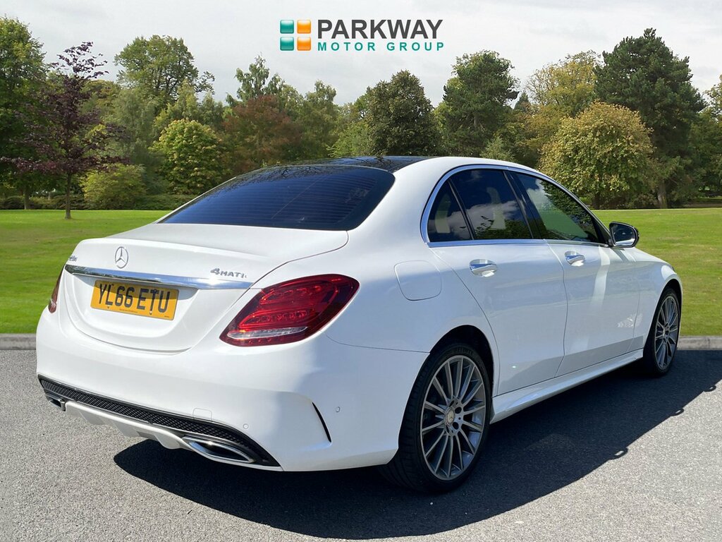Mercedes-Benz C Class Saloon YL66ETU White #4