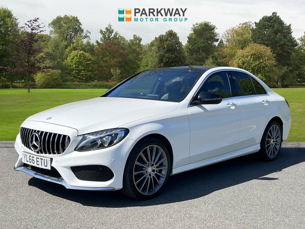 Mercedes-Benz C Class Saloon YL66ETU White #3