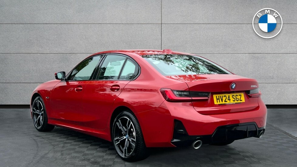 BMW 3 Series 330E M Sport Saloon HV24SGZ Red #4