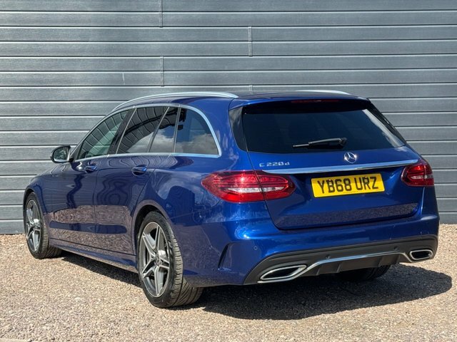 Mercedes-Benz C Class 2018 2.0 C220d Amg Line Estate G-tronic YB68URZ Blue #2
