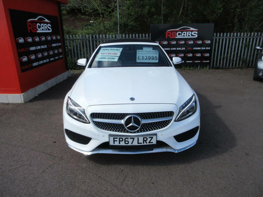 Mercedes-Benz C Class Convertible 2.0 C200 Amg Line Cabriolet Euro 6 S FP67LRZ White #2