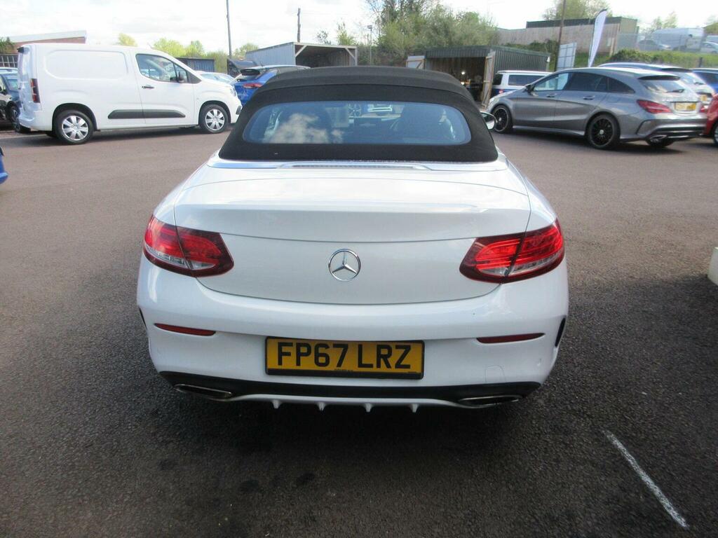 Mercedes-Benz C Class Convertible 2.0 C200 Amg Line Cabriolet Euro 6 S FP67LRZ White #5