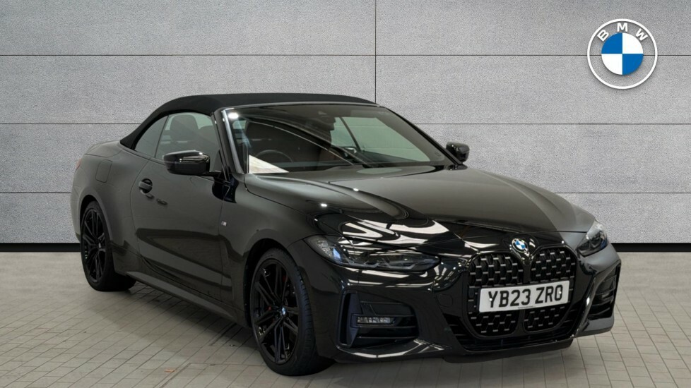BMW 4 Series 420I M Sport Convertible YB23ZRO Black #2