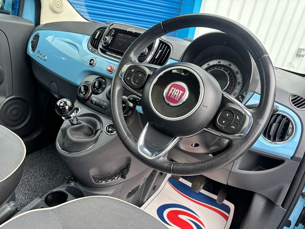 Fiat 500 1.2 Lounge Hatchback Euro 6 Ss WP17XYL Blue #2