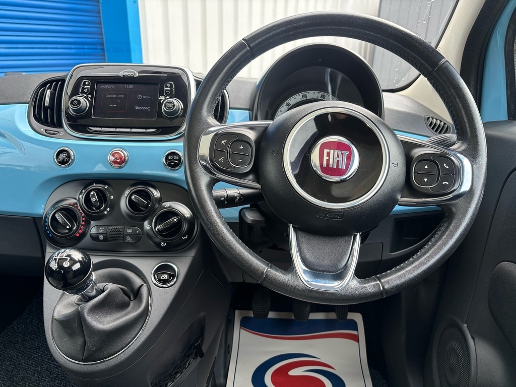 Fiat 500 1.2 Lounge Hatchback Euro 6 Ss WP17XYL Blue #3