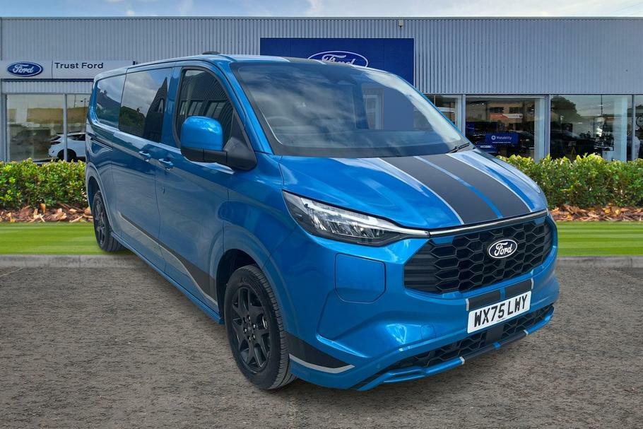 Ford Transit Custom 320 Sport L2 Lwb Double Cab In Van Fwd 2.5 Ph Blue