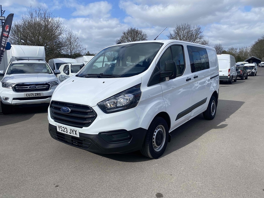 Ford Transit Custom 2.0 300 Ecoblue Leader Crew Van Double Cab Die YS23JYX White #3