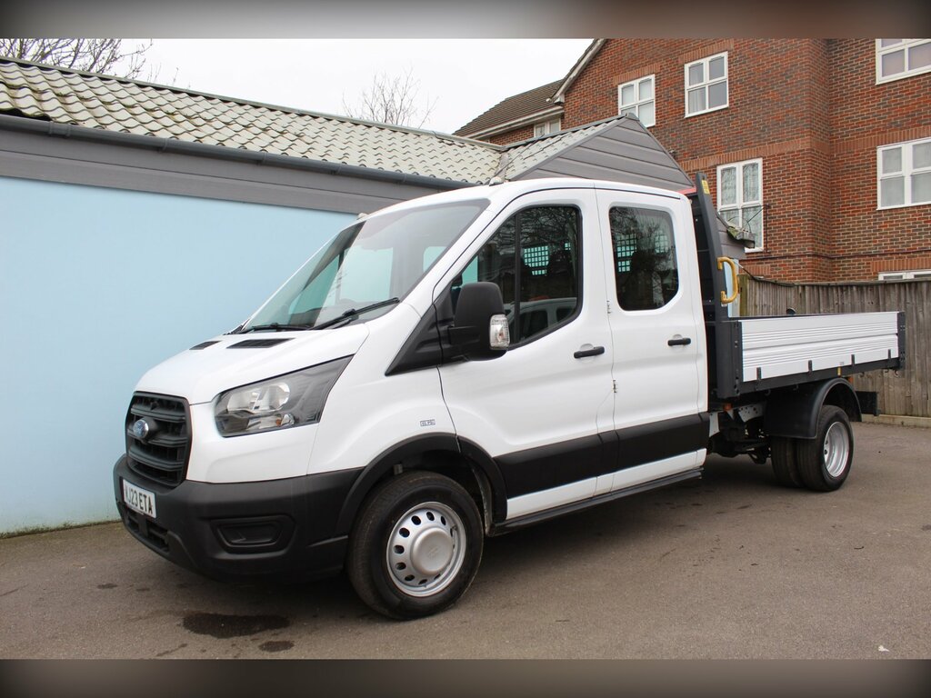 Ford Transit Custom 2.0 350 Ecoblue Leader Chassis Double Cab Dies MJ23ETA White #4