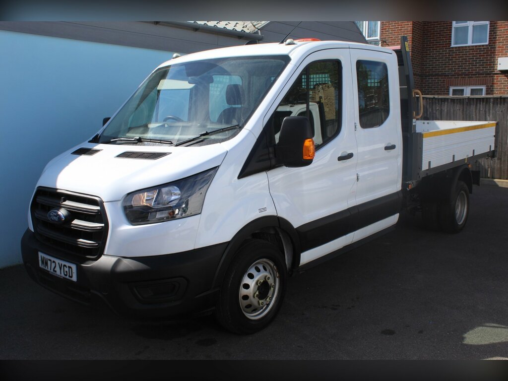 Ford Transit Custom 2.0 350 Ecoblue Leader Chassis Double Cab Dies MM72YGD White #3