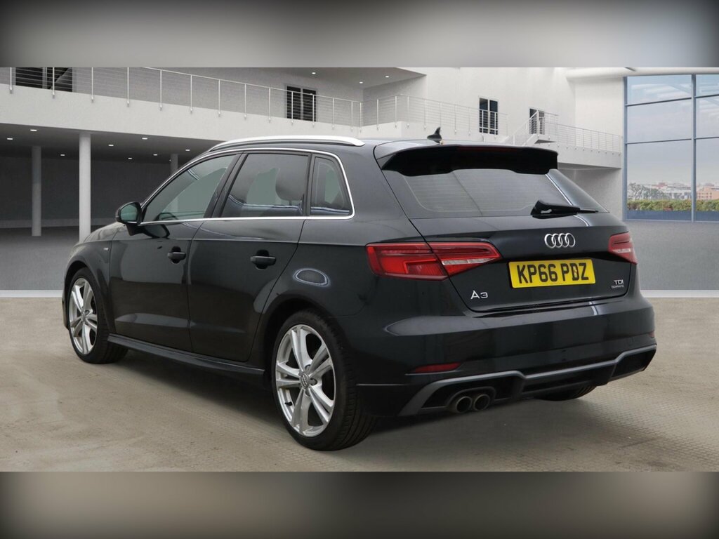 Audi A3 2.0 Tdi S Line Sportback Quattro Euro 6 Ss KP66PDZ Black #2
