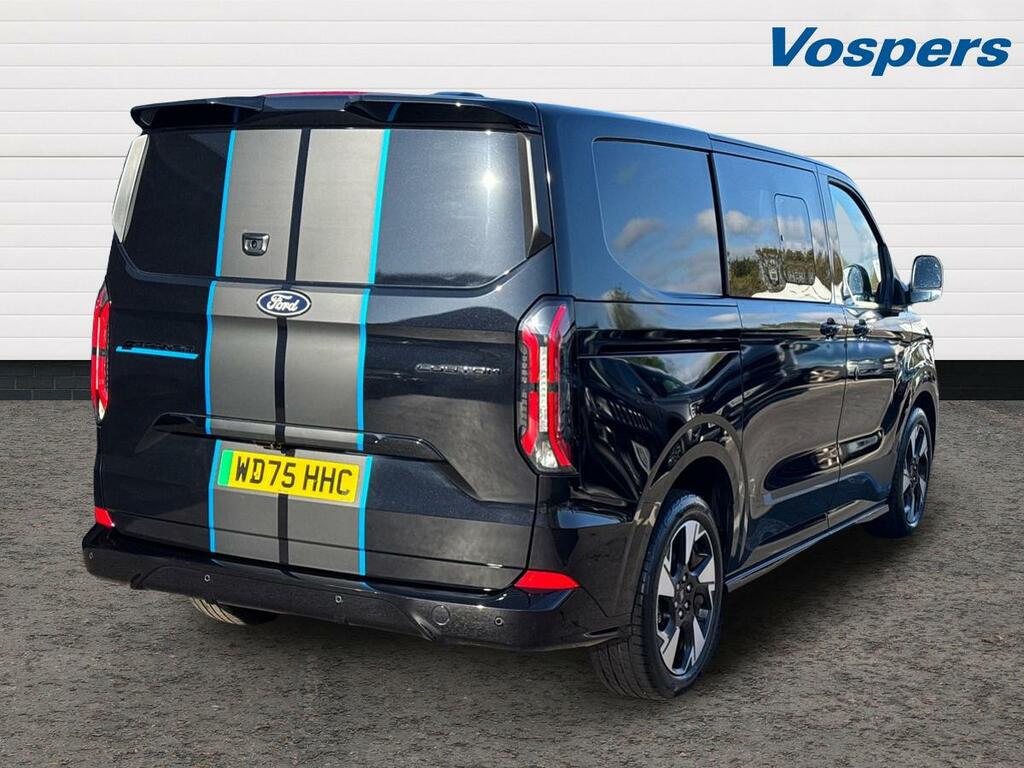 Ford Transit Custom 160Kw 65Kwh H1 Double Cab Van Sport WD75HHC Black #3