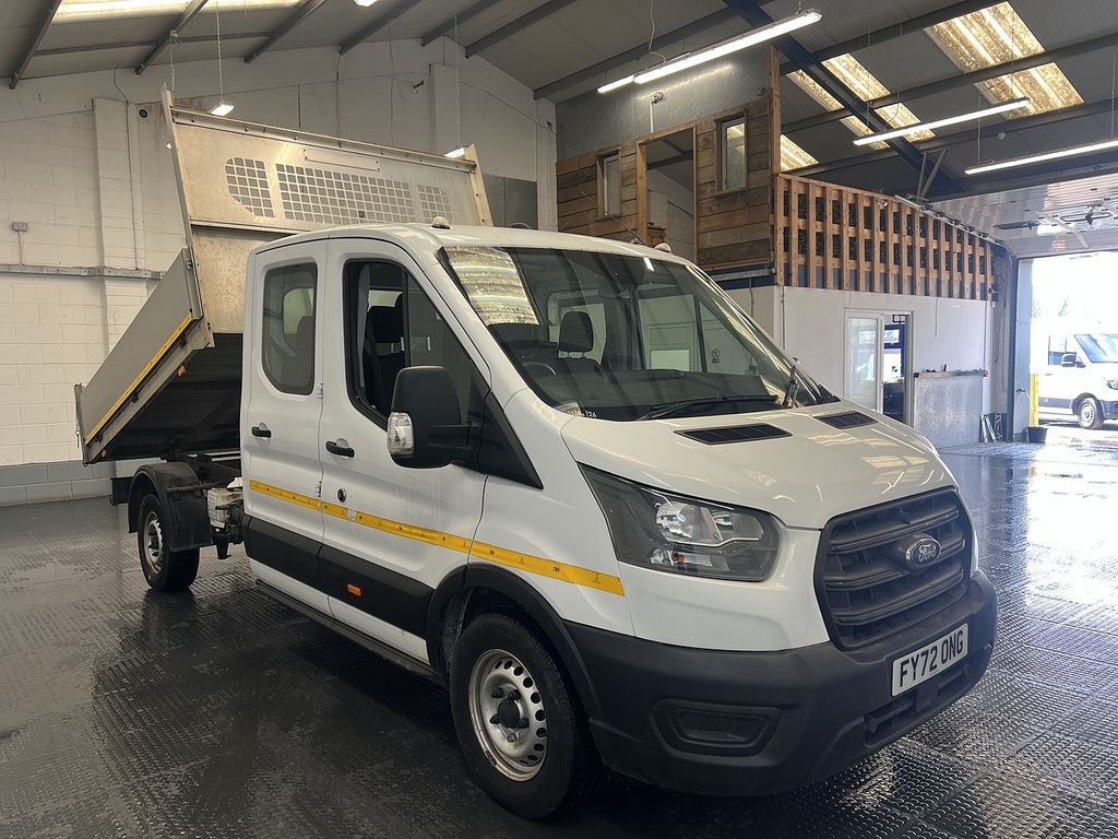 Ford Transit Custom 2.0 350 Ecoblue Leader Tipper Double Cab Diese FY72ONG White #3