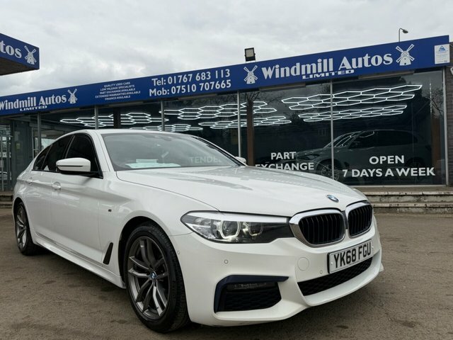 BMW 5 Series 520D M Sport Saloon YK68FGU White #2
