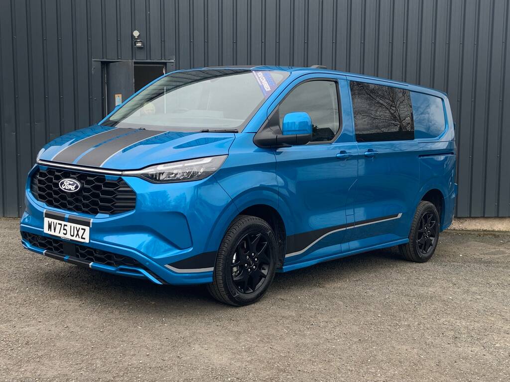 Ford Transit Custom 320 2.5 Phev 232Ps L1 Double Cab Sport WV75UXZ Blue #4