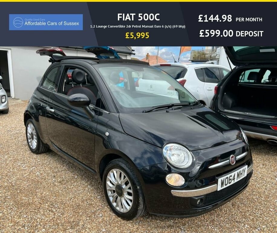 Fiat 500C Convertible Black #3