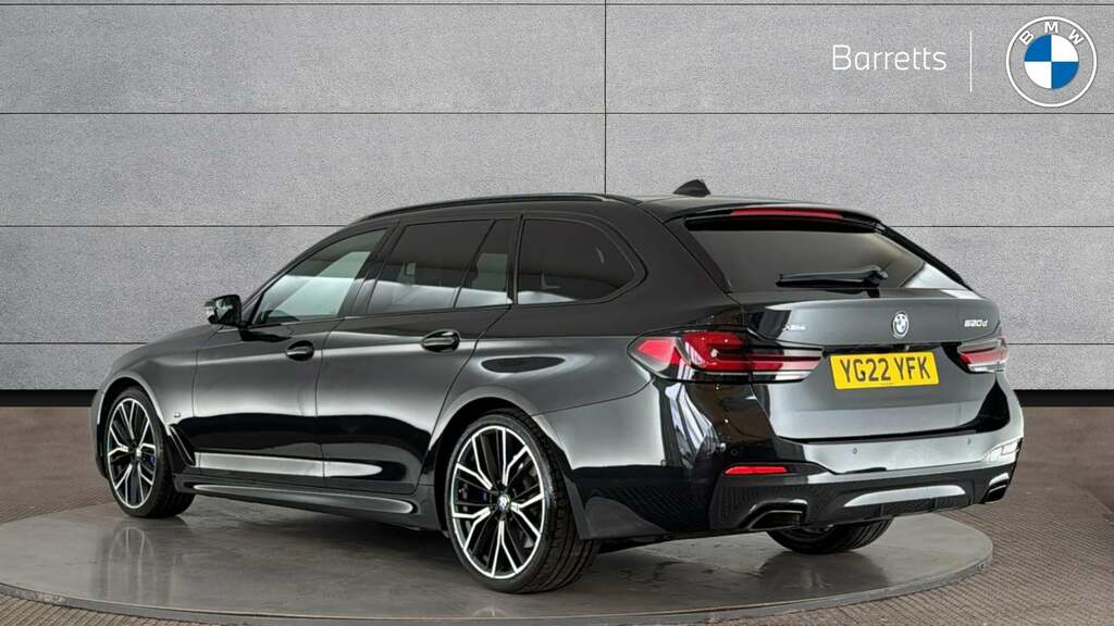 BMW 5 Series 2.0 520D Mht M Sport Touring Hybrid Ste YG22YFK Black #2