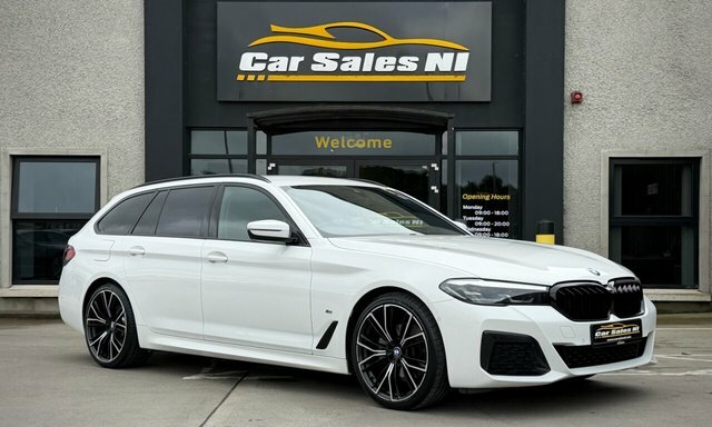 BMW 5 Series 2.0 520D Mht M Sport Touring Hybrid Ste White