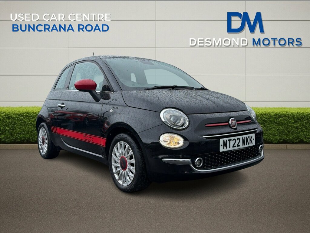 Fiat 500 Red Mhev Black
