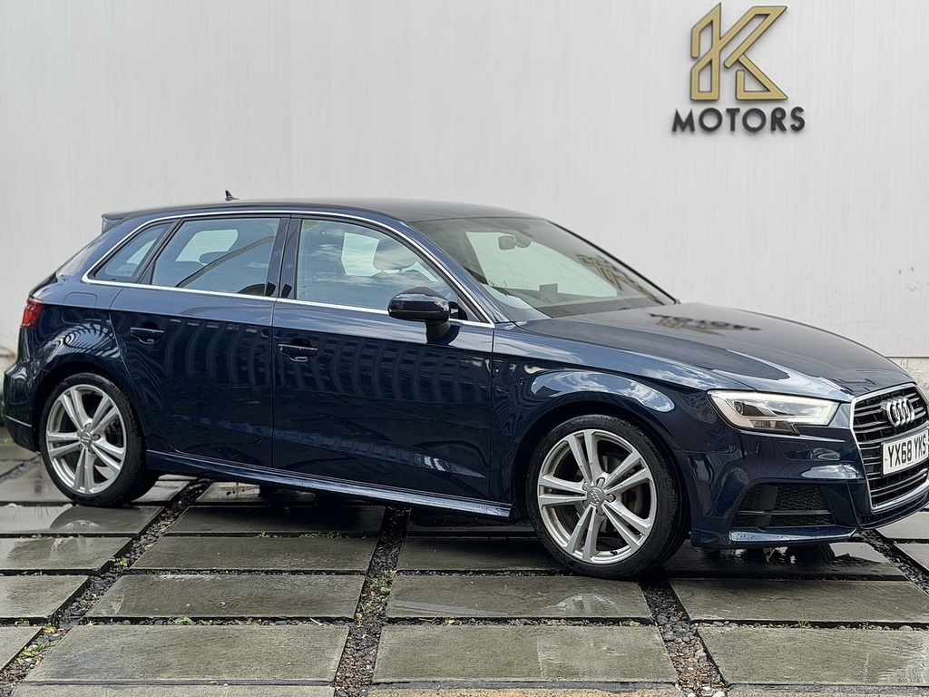 Audi A3 1.5 Tfsi Cod 35 S Line Sportback S Tron YX68YKS Blue