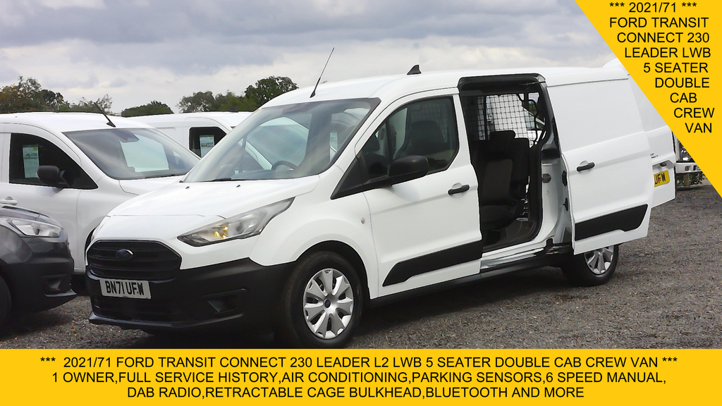Ford Transit Connect 230 Leader L2 Lwb 5 Seater Double Cab Combi Crew V