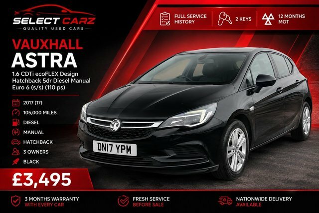 Vauxhall Astra 2017 1.6 Cdti Ecoflex Design Hatchback DN17YPM Black