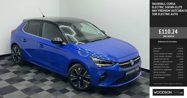 Vauxhall Corsa-e 2021 50Kwh Elite Nav Premium Hatchback Electri VE21UGB Blue #3