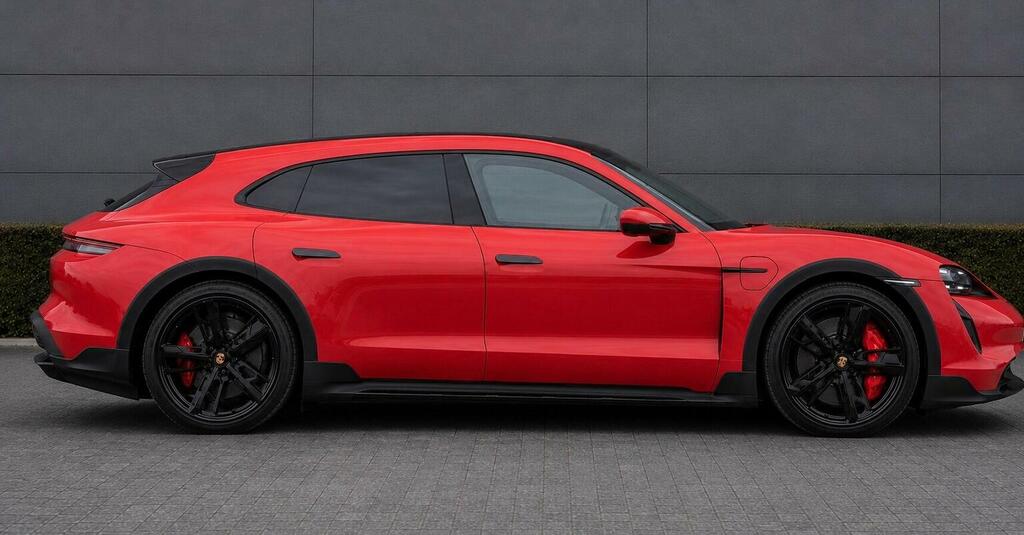 Porsche Taycan Estate Performance Plus 93.4Kwh 4S Cross Turismo A Red