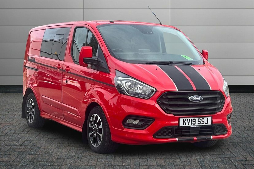 Ford Transit Custom 2.0 310 Ecoblue Sport Crew Van Double Cab 6Dr Dies KV19SSJ Red