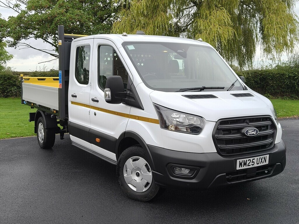 Ford Transit Custom Trend Crew Cab Tipper Dropside White #3