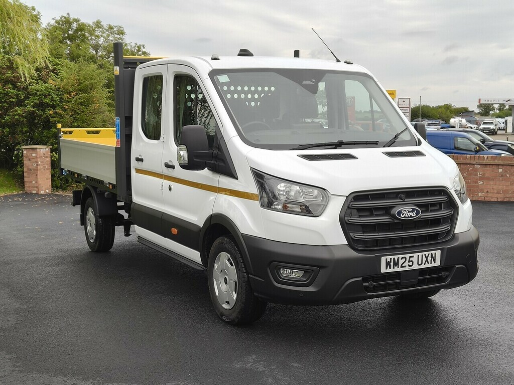 Ford Transit Custom Trend Crew Cab Tipper Dropside White #5