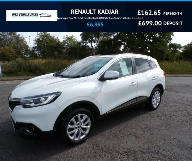 Renault Kadjar 2018 1.3 Tce Dynamique Nav 2018,Sat Nav,bluetooth, White
