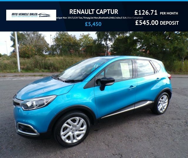 Renault Captur 2017 1.5 Dci Dynamique Nav 2017,20 Tax,78mpg,sat Blue
