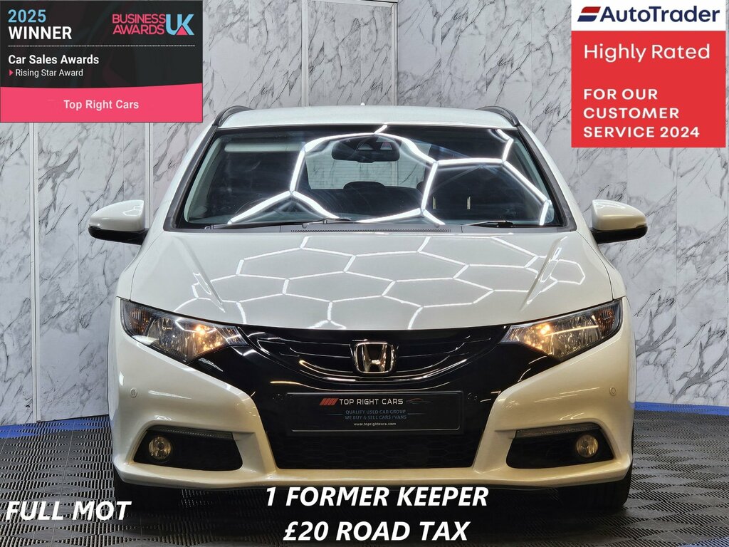 Honda Civic 1.6 I-dtec Se Plus Tourer Ss 120 Ps Diese White #2