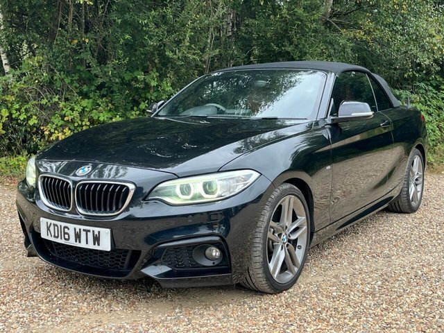BMW 2 Series 220D M Sport Convertible KD16WTW Black #2