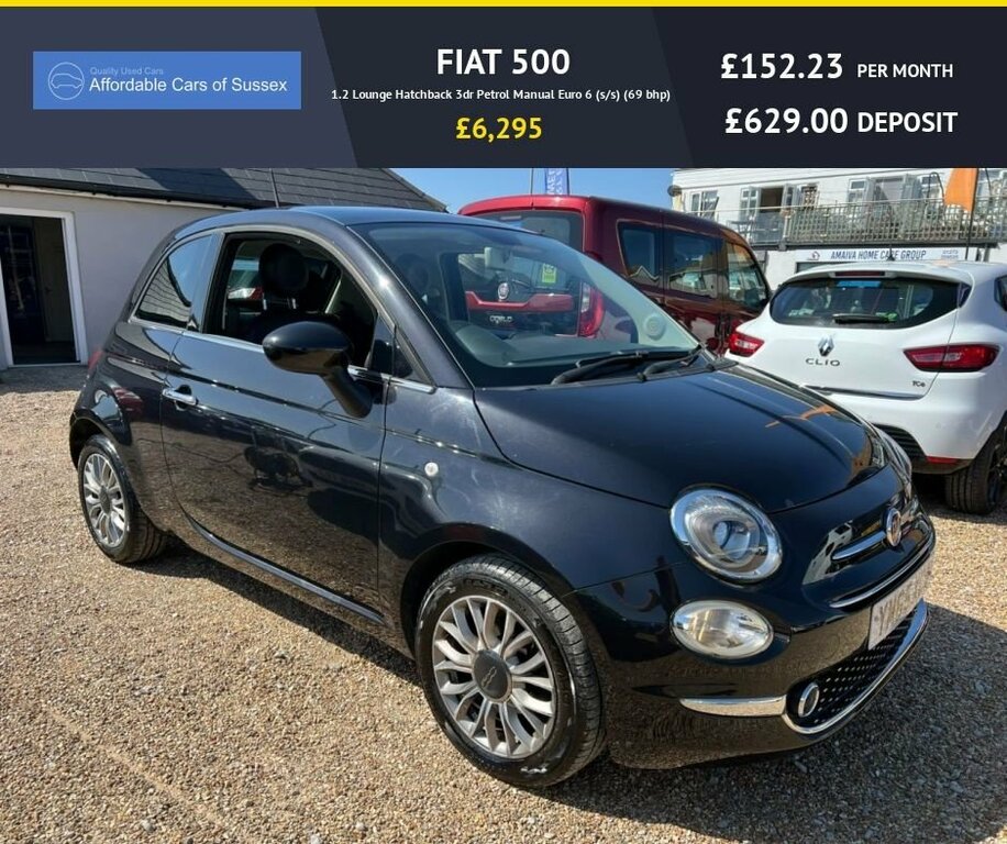Fiat 500 1L Lounge YM65XCA Black #3