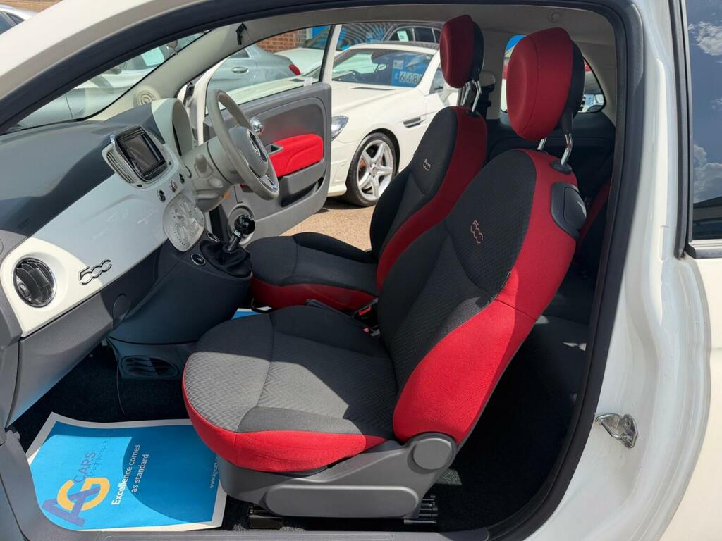 Fiat 500 Hatchback 1.2 Eco Pop Star Euro 6 Ss 2018 KO67LVB White #4