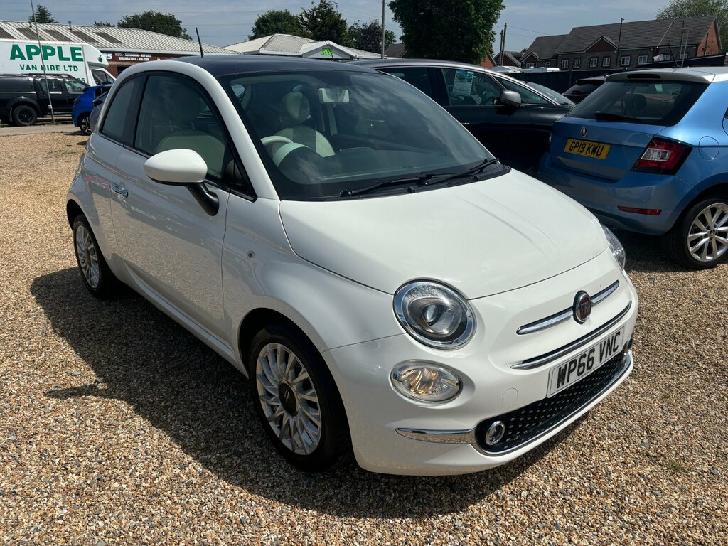 Fiat 500 1.2 Lounge Hatchback Euro 6 Ss WP66VNC White #4
