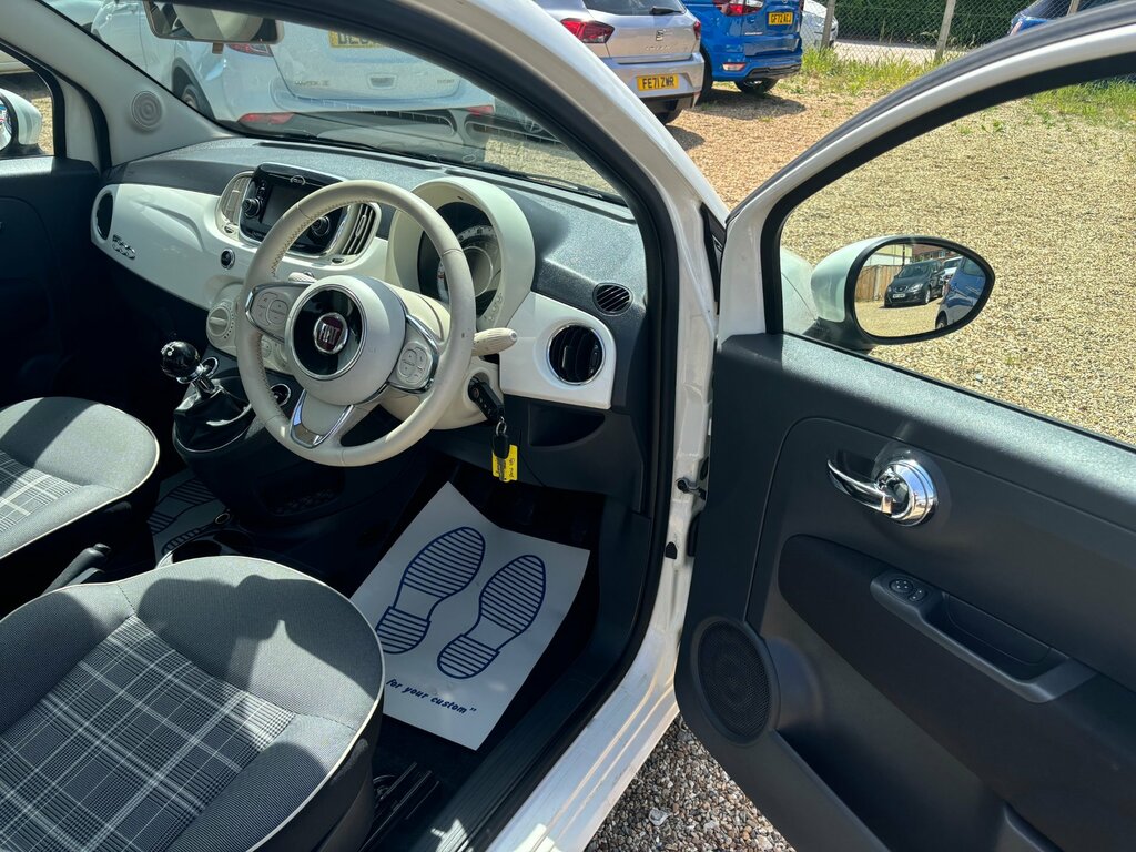 Fiat 500 1.2 Lounge Hatchback Euro 6 Ss WP66VNC White #5