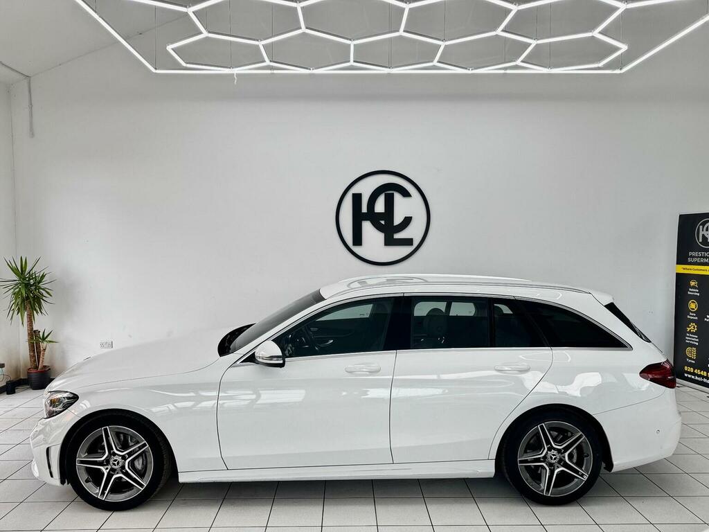 Mercedes-Benz C Class Estate 1.5 C200 Mhev Eq Boost Amg Line G-tronic E LS68HJJ White #6