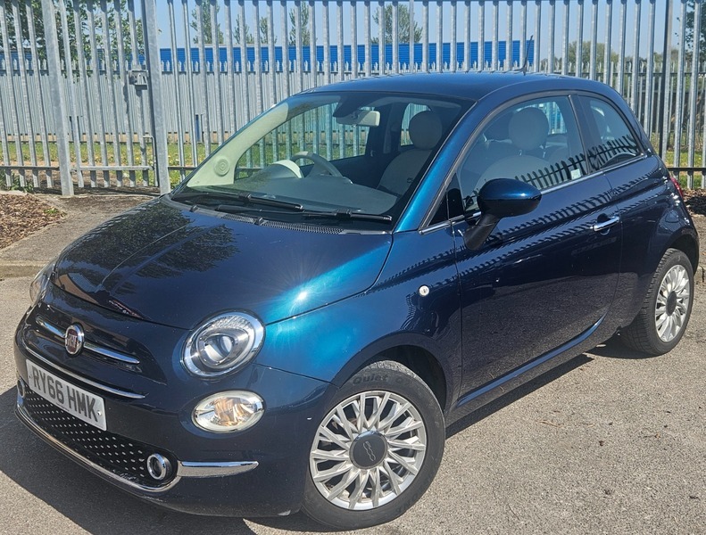 Fiat 500 1.2 Lounge Hatchback RY66HMK Blue #3