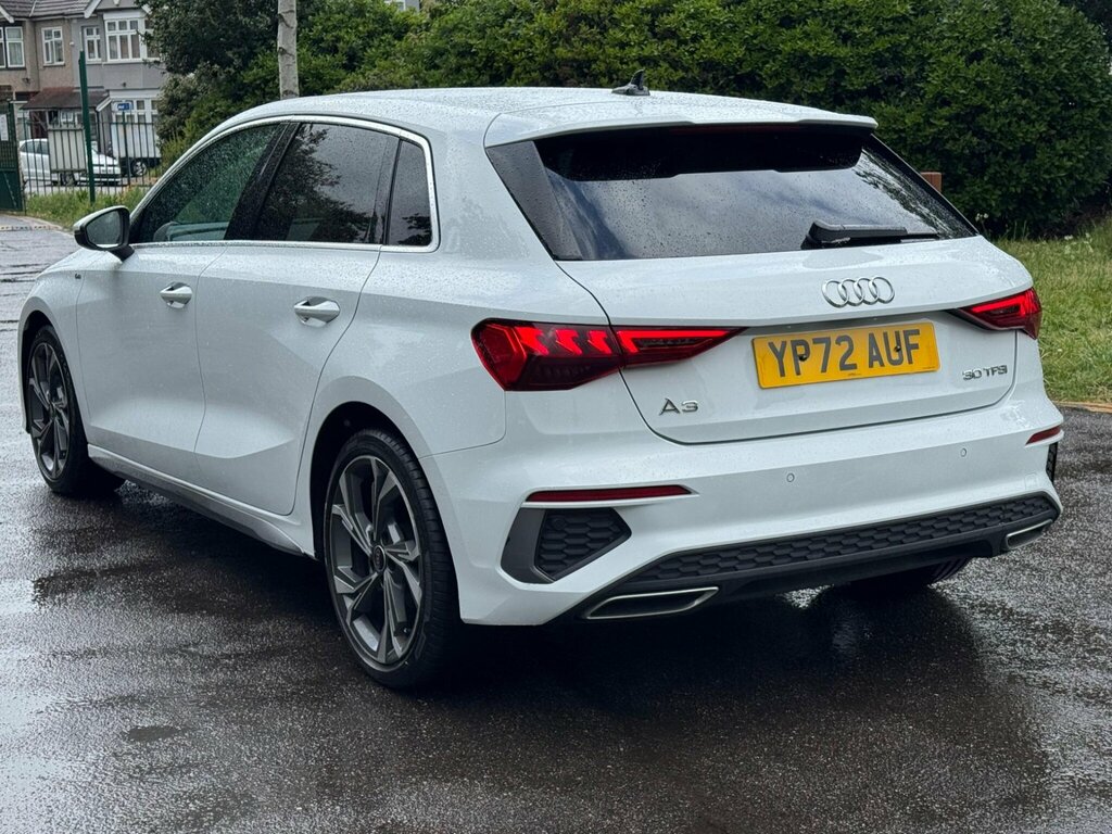 Audi A3 1.0 Tfsi 30 S Line Sportback S Tronic Euro 6 Ss YP72AUF White #4