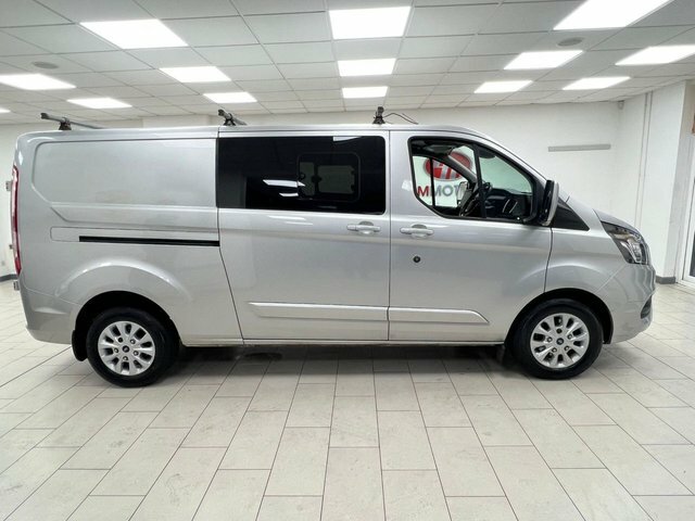 Ford Transit Custom 2.0 320 Ecoblue Limited Crew Van Double Cab Di BP68SHJ Silver #2