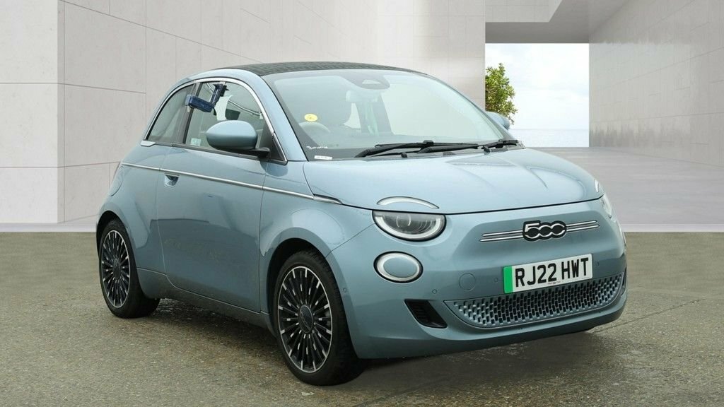 Fiat 500E C Convertible Blue #4
