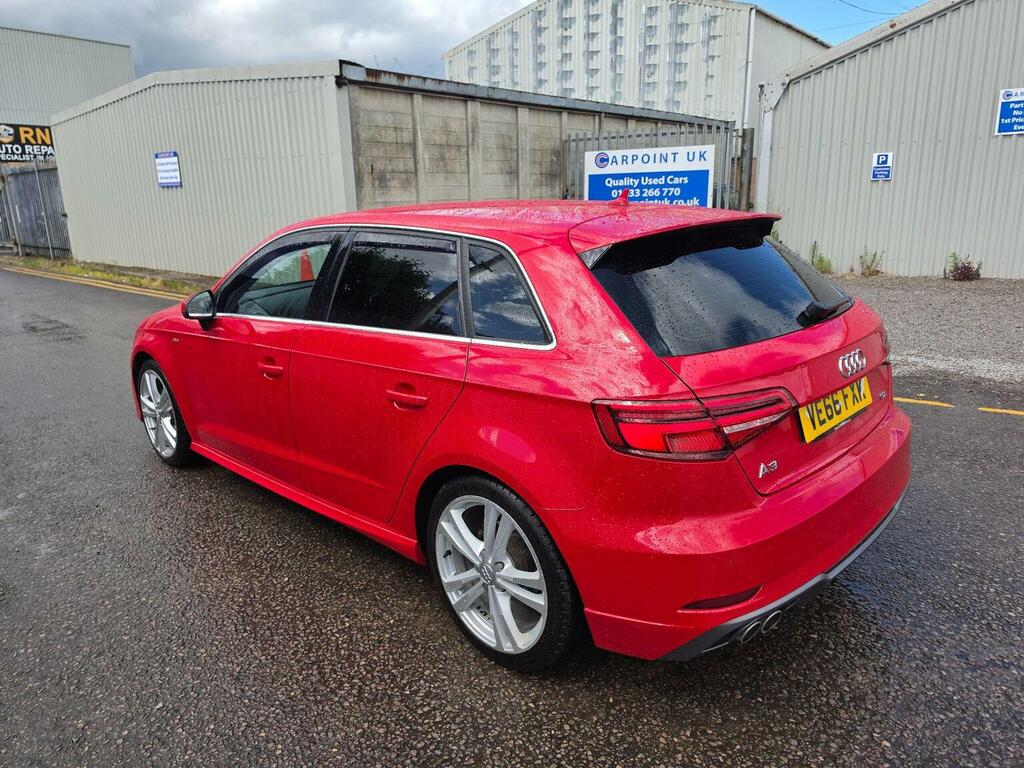 Audi A3 Hatchback 2.0 Tdi S Line Sportback Euro 6 Ss VE66FXK Red #4