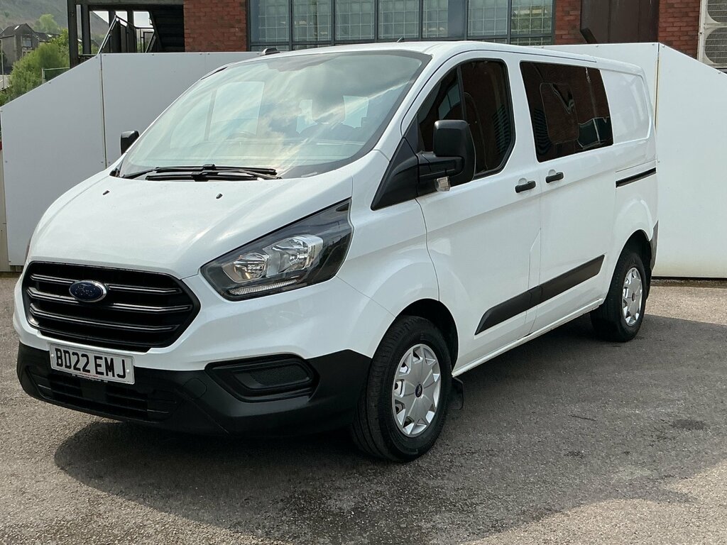 Ford Transit Custom 2.0 300 Ecoblue Leader Crew Van Double Cab Die White