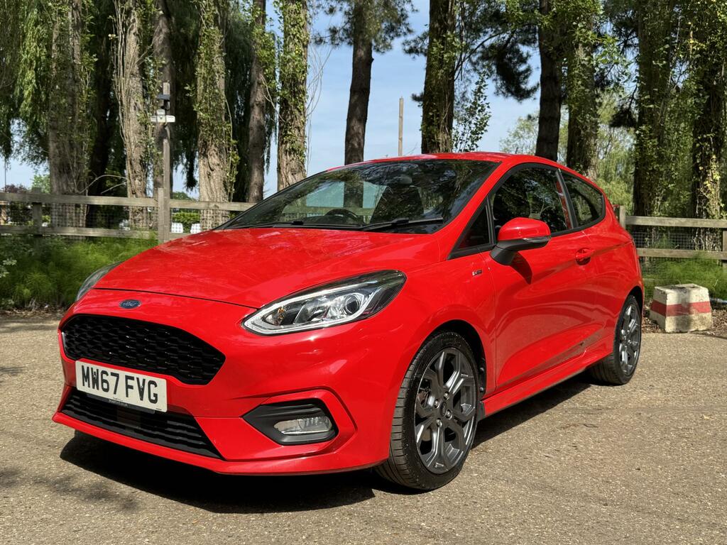 Ford Fiesta 1.0T Ecoboost St-line Hatchback MW67FVG Red #4