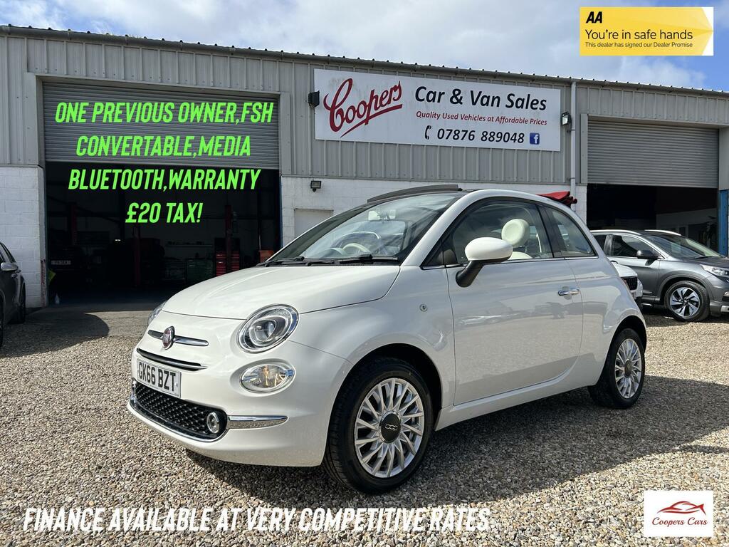 Fiat 500C 1.2 Eco Lounge Convertible Euro White