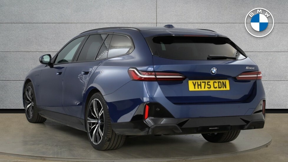BMW 5 Series 530E M Sport Touring YH75CDN Blue #2